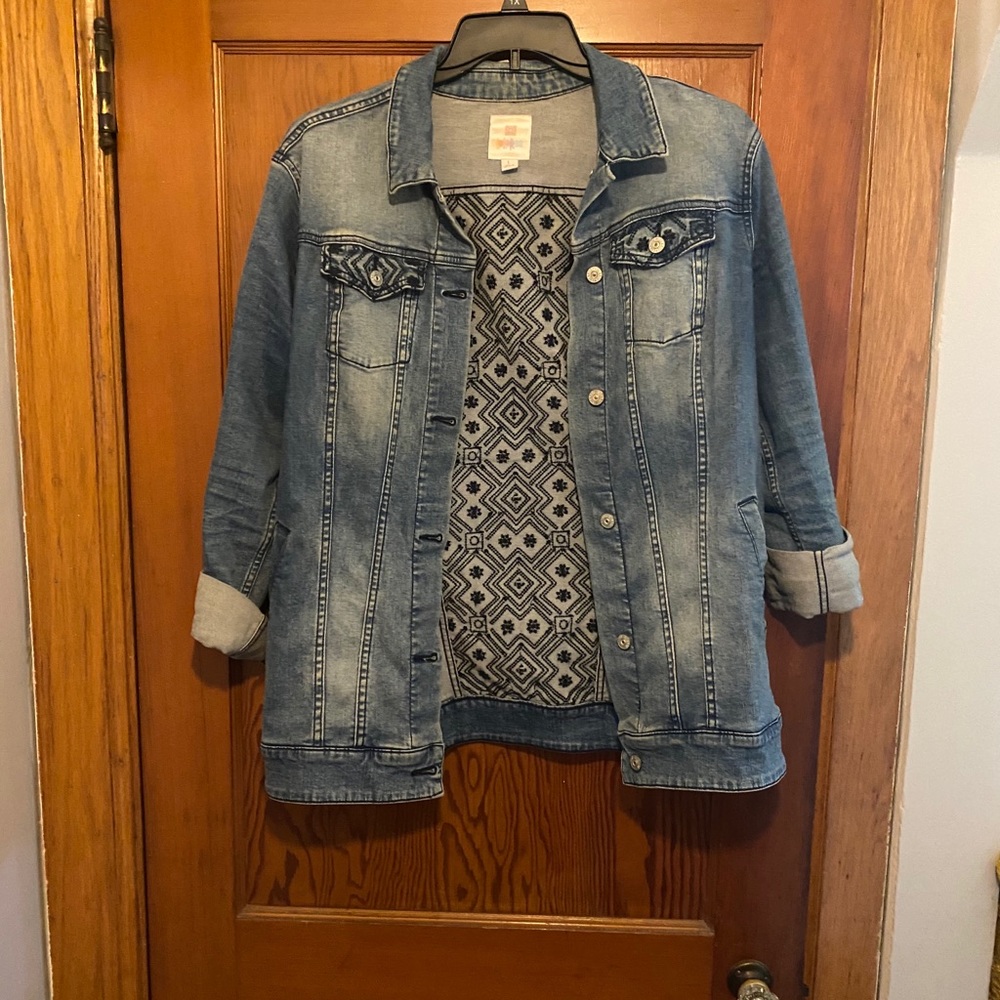 Large LuLaRoe Jaxon Jean jacket
